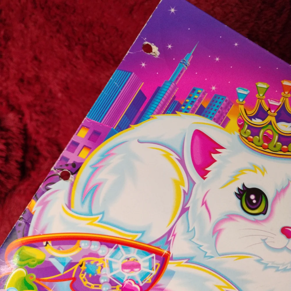 Vintage Lisa Frank Purrrscilla the White Cat Folder, 2002 Rare Collectible